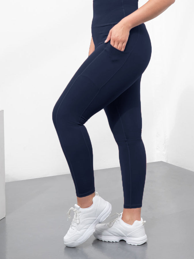 Tombo Core Pocket High Waist Thick Yoga Leggings for Women - Tummy Control Workout Leggings with Side Pockets - Perfect for Yoga, Gym, Running & Everyday Wear