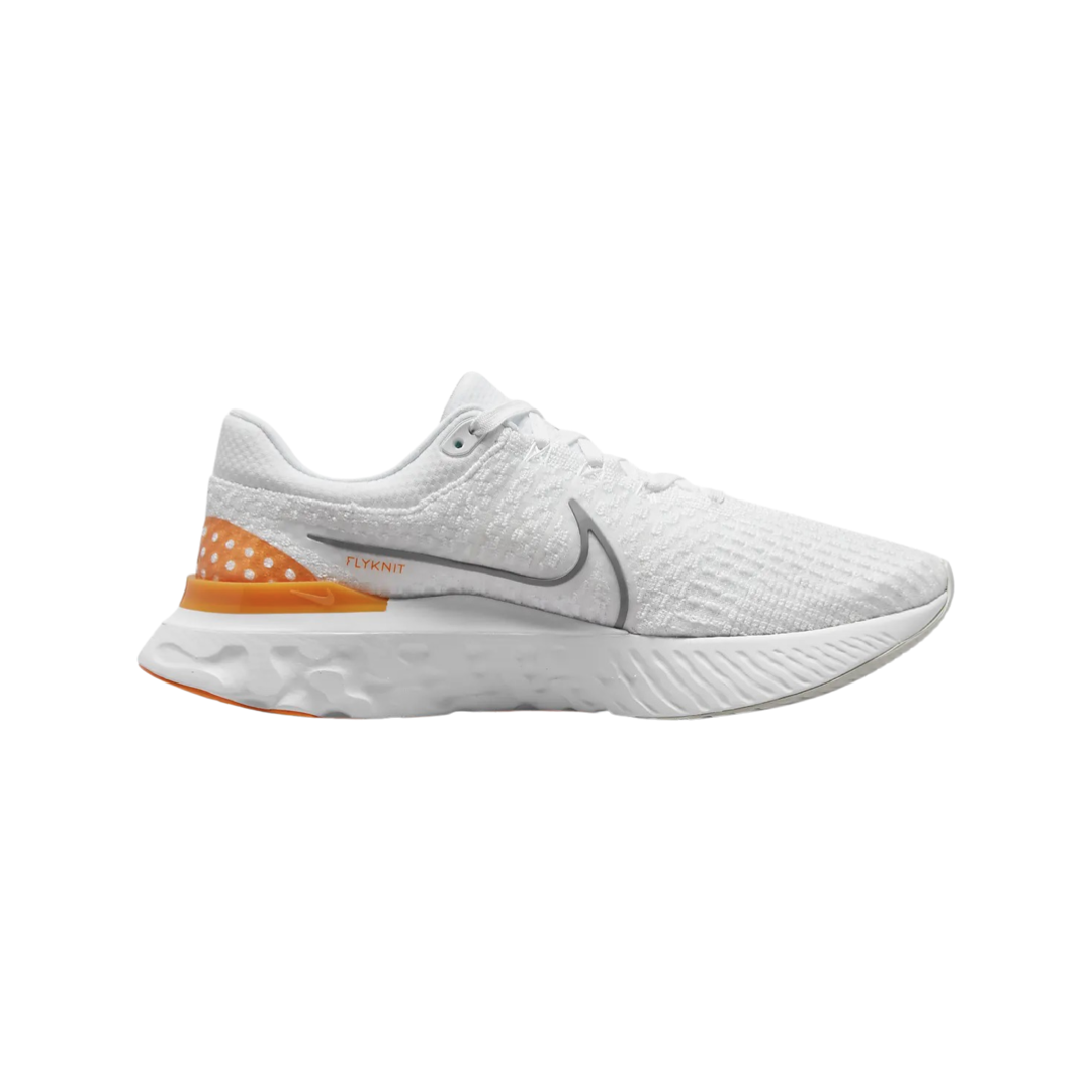 Nike React Infinity Run Flyknit 3 Running Shoes - White Grey Kumquat & Particle Grey Photon Dust - Cushioned Road Running Shoes for Men & Women - Perfect for Marathon Training & Daily Jogging