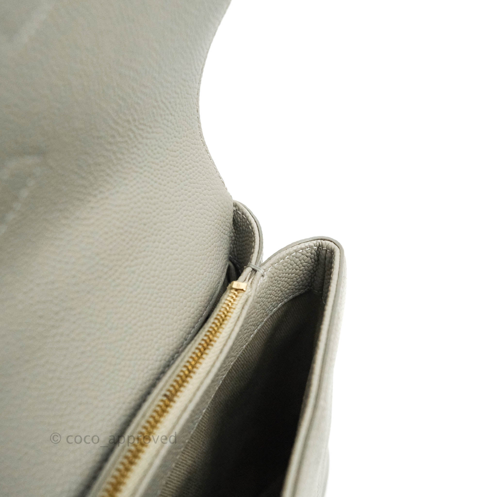 Chanel Chic Affinity Medium Grained Calfskin Grey Handbag with Aged Gold Hardware - Perfect for Work, Travel & Luxury Fashion Accessories