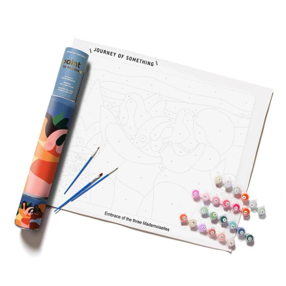 Paint by Numbers Kit - Embrace of the Three Mademoiselles DIY Art for Adults - Perfect for Home Decor, Stress Relief & Gift Giving