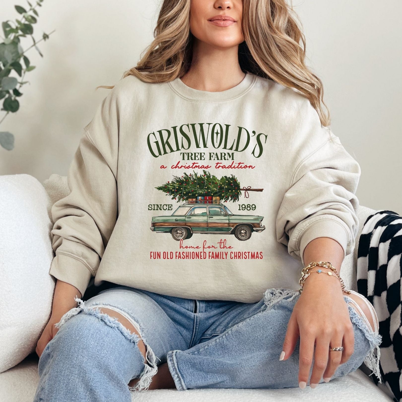 Griswold's Tree Farm Graphic Sweatshirt - Cozy Christmas Pullover for Holiday Family Gatherings & Winter Outfits