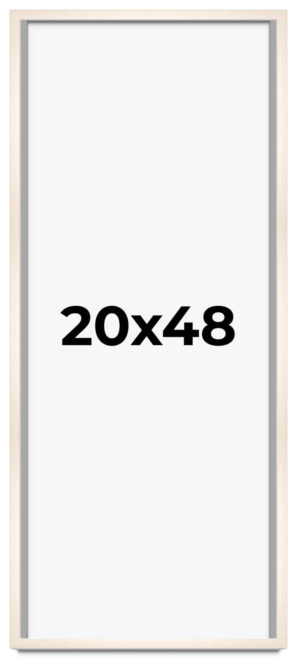 CountryArtHouse 20x48 Inch Whitewashed Solid Wood Picture Frame - 0.8125