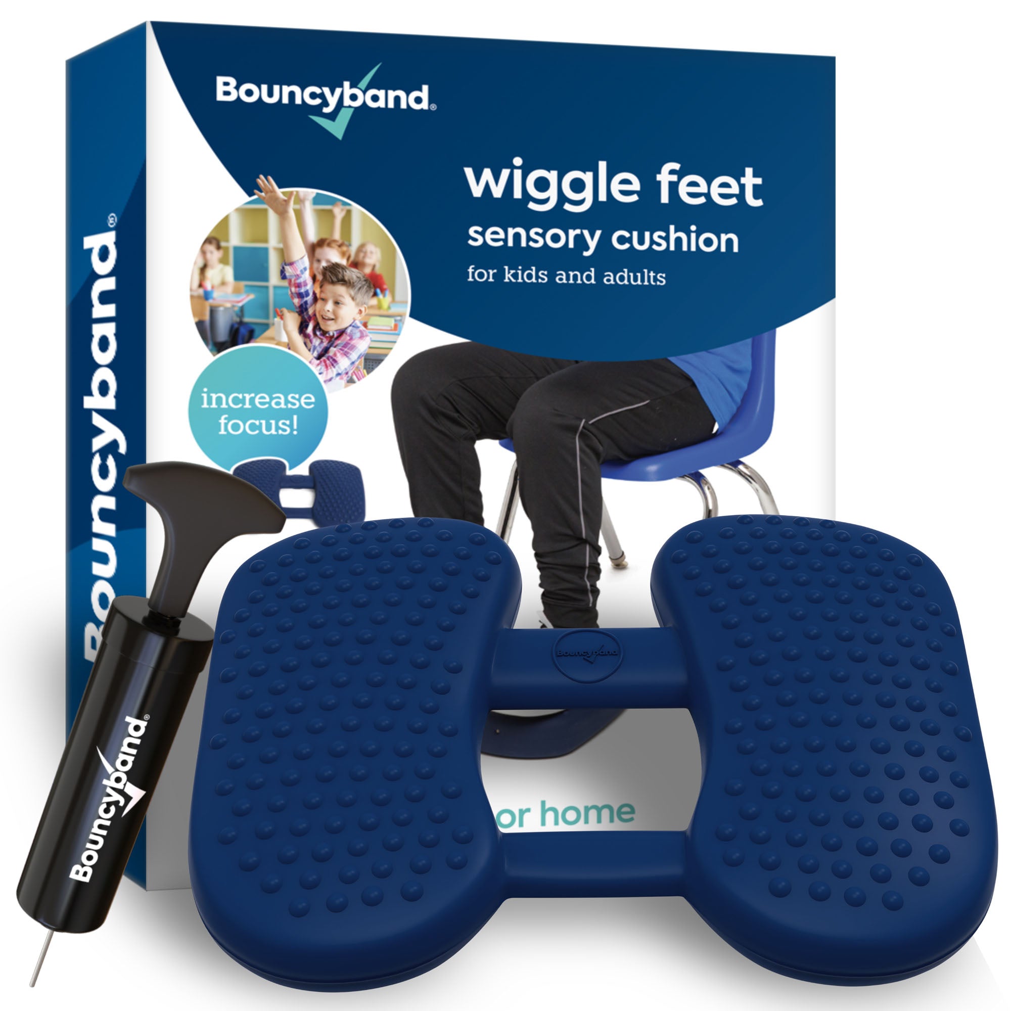 Bouncyband® Wiggle Feet Sensory Cushion for Kids - Improve Focus & Reduce Fidgeting - Flexible Seat Cushion for Classroom, Office & Home Use - ADHD & Autism Sensory Tool for Active Sitting