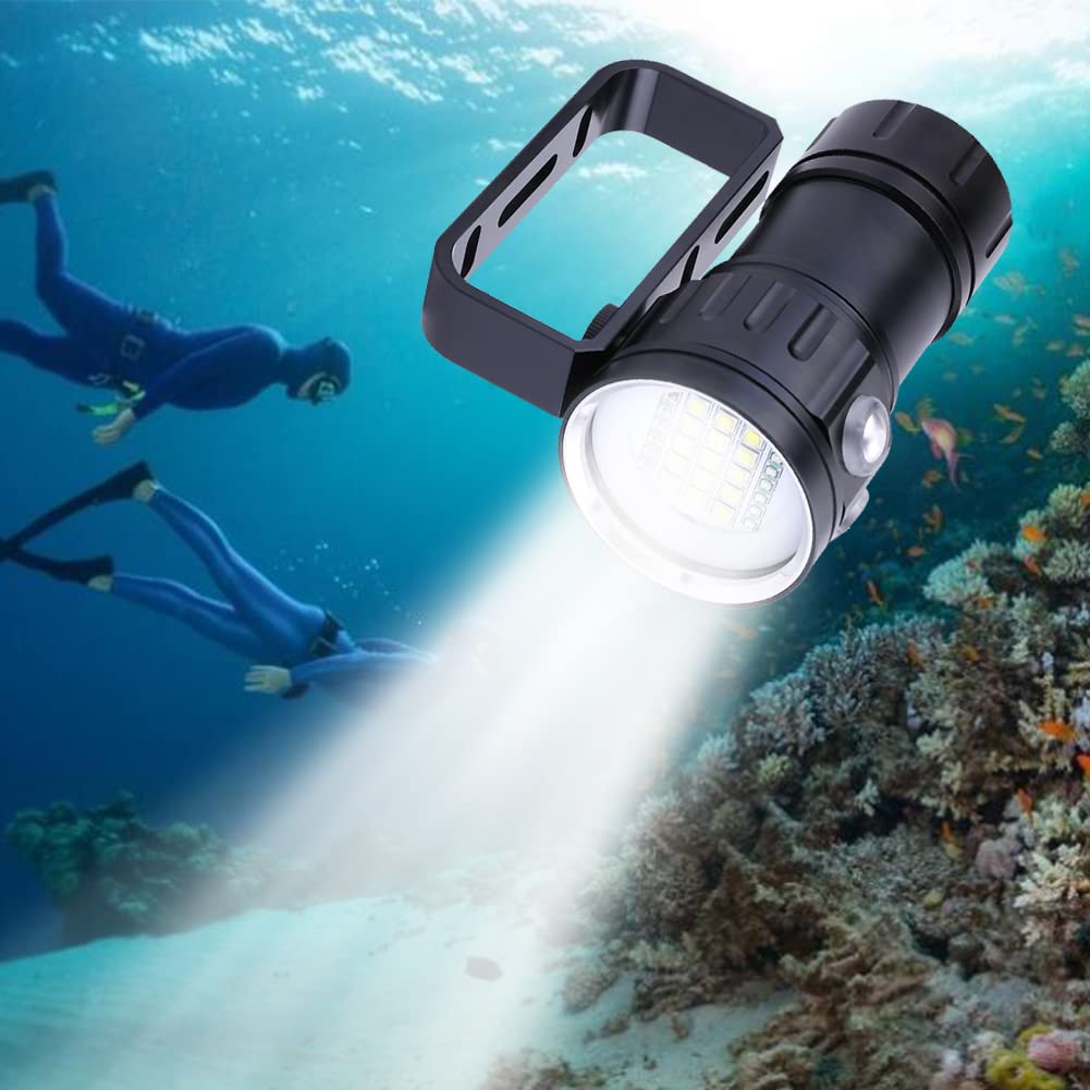 18000LM IPX8 Waterproof Underwater Diving Flashlight - 80m Deep Dive Torch for Scuba Diving, Snorkeling, Underwater Photography & Videography - Perfect for Night Diving, Cave Exploration and Marine Life Observation