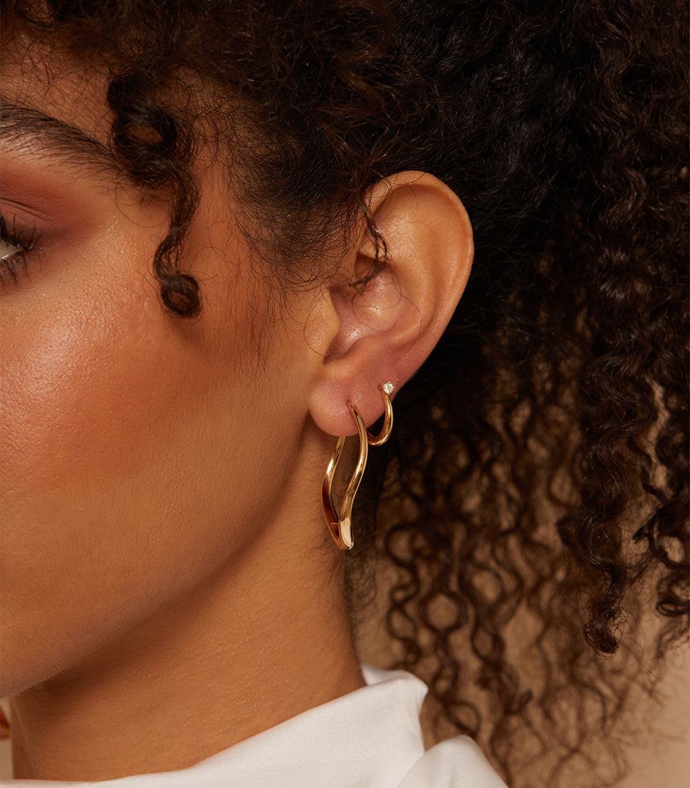 Small Estée Hoops - Elegant Gold-Plated Hoop Earrings for Women | Perfect for Everyday Wear, Office & Special Occasions