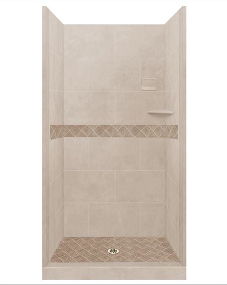 Custom Shower Kits - Alcove Pan, Walls, Thresholds & Optional Glass Enclosure | DIY Bathroom Remodeling Solution for Homeowners & Contractors | Perfect for Small Bathrooms & Space-Saving Designs