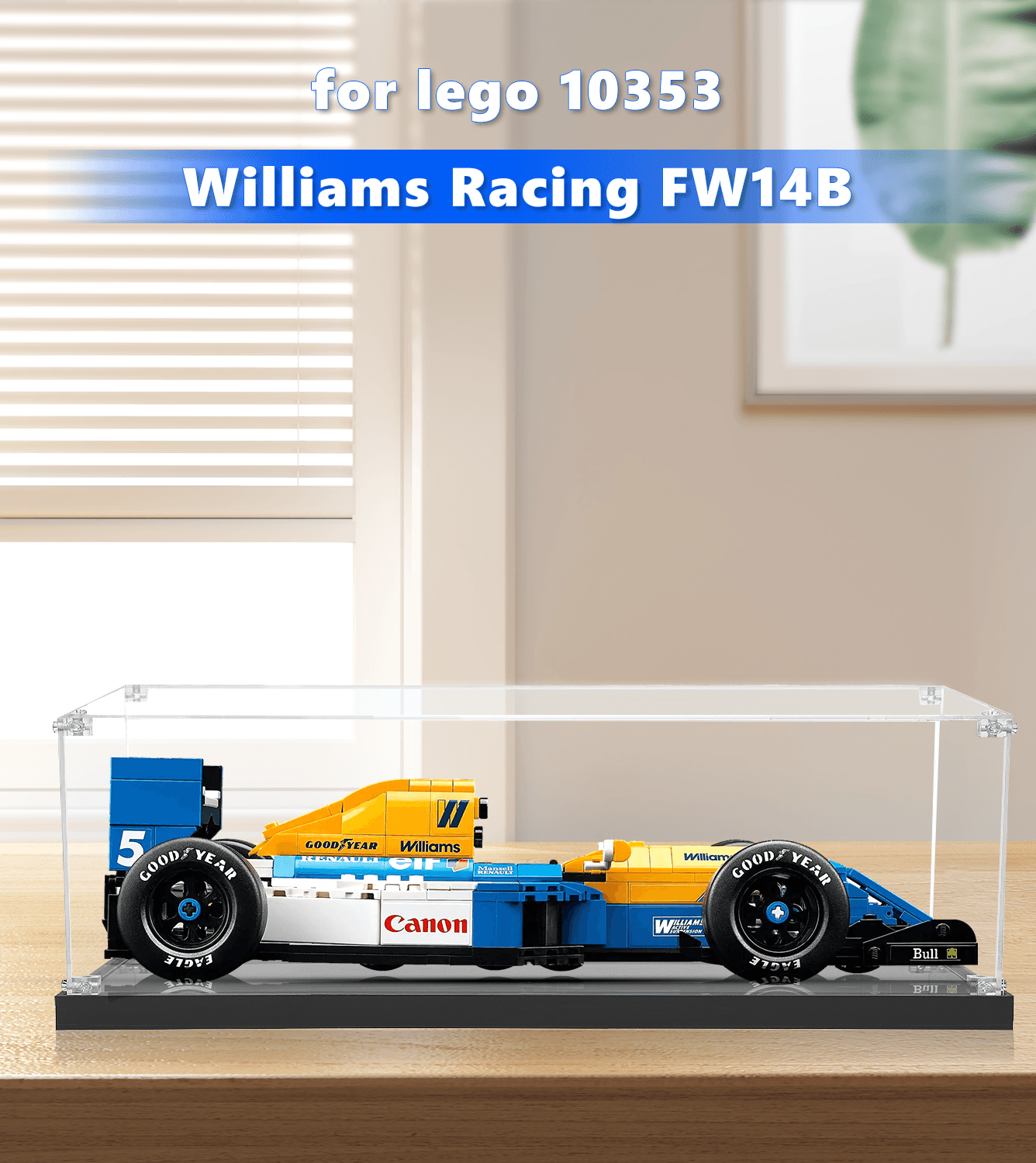 LEGO Williams Racing FW14B Display Case 1:16 Scale - Perfect for Showcasing & Protecting Your 10353 Model Car Collection - Ideal for Home, Office, or Gift Display