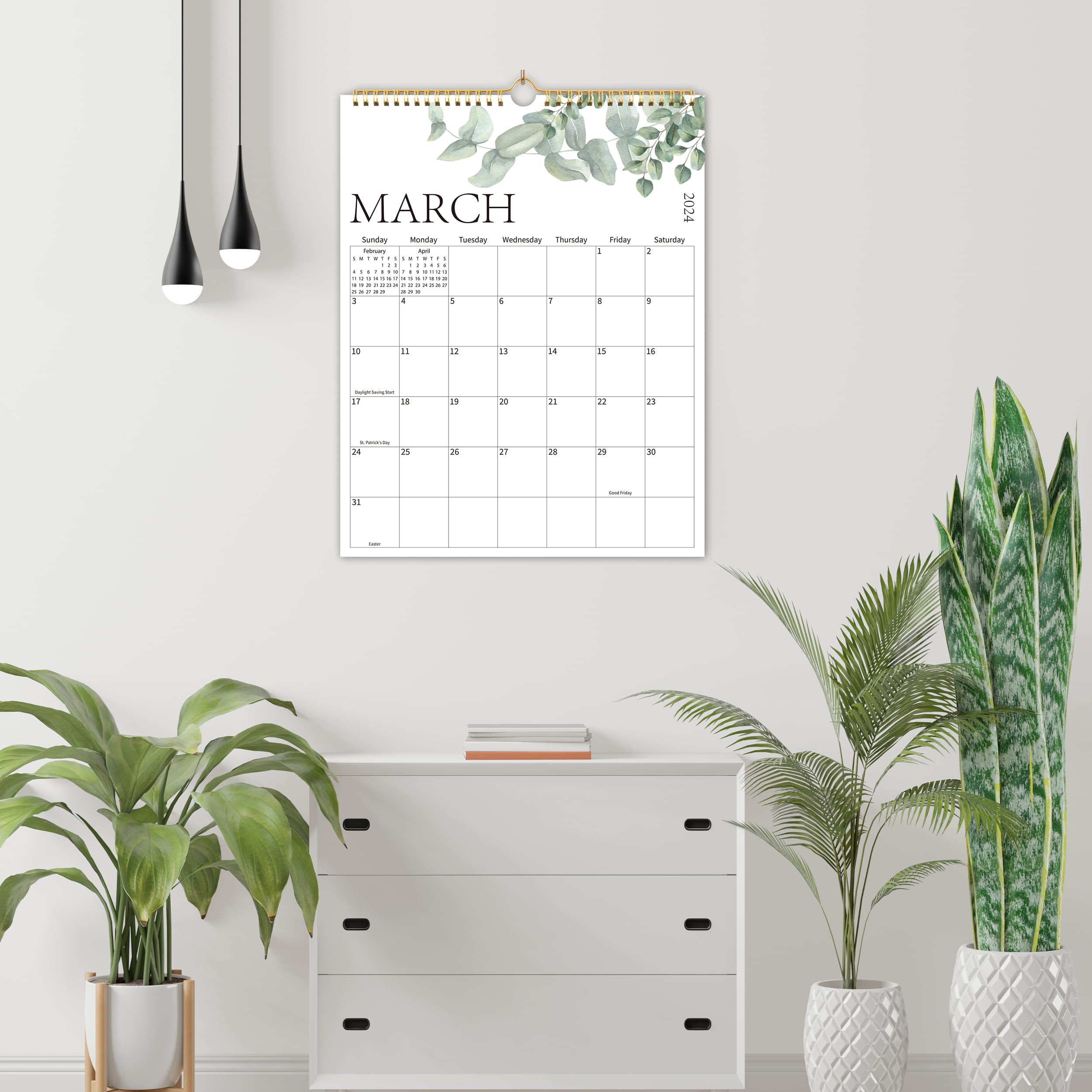2024-2025 18-Month Wall Calendar with Aesthetic Greenery Design | Large Monthly Planner with Thick Paper | Perfect for Home, Office & School Organization | Jan 2024 - June 2025 | Ideal for Planning, Scheduling & Decorating Walls