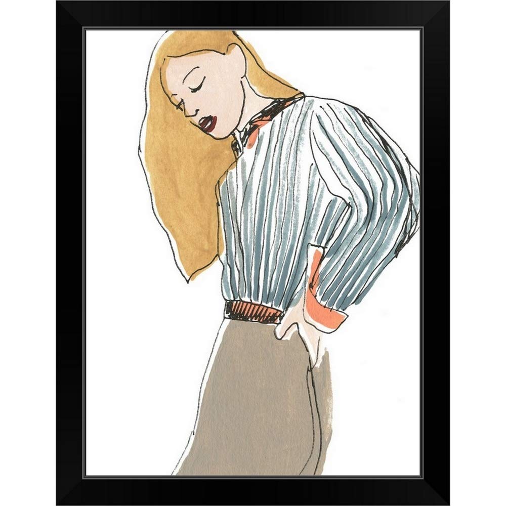 CANVAS ON DEMAND Fashion Vignette IV Black Framed Art Print - Premium Children's Artwork Display for Nursery, Playroom & Kids Bedroom Decor