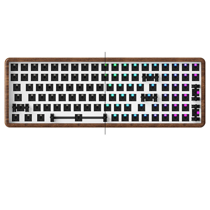 DAGK Walnut Wood Pro Full Size Wireless DIY Mechanical Keyboard Kit with 100 Keys - Perfect for Gaming, Typing & Office Work
