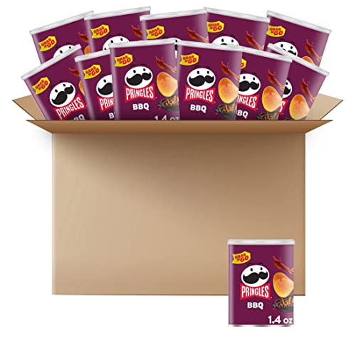 Pringles BBQ Flavored Potato Crisps - 12 Pack | Crunchy Lunch Snacks, Office & Kids Snacks, On-The-Go Treats | Perfect for Parties, School Lunches & Road Trips