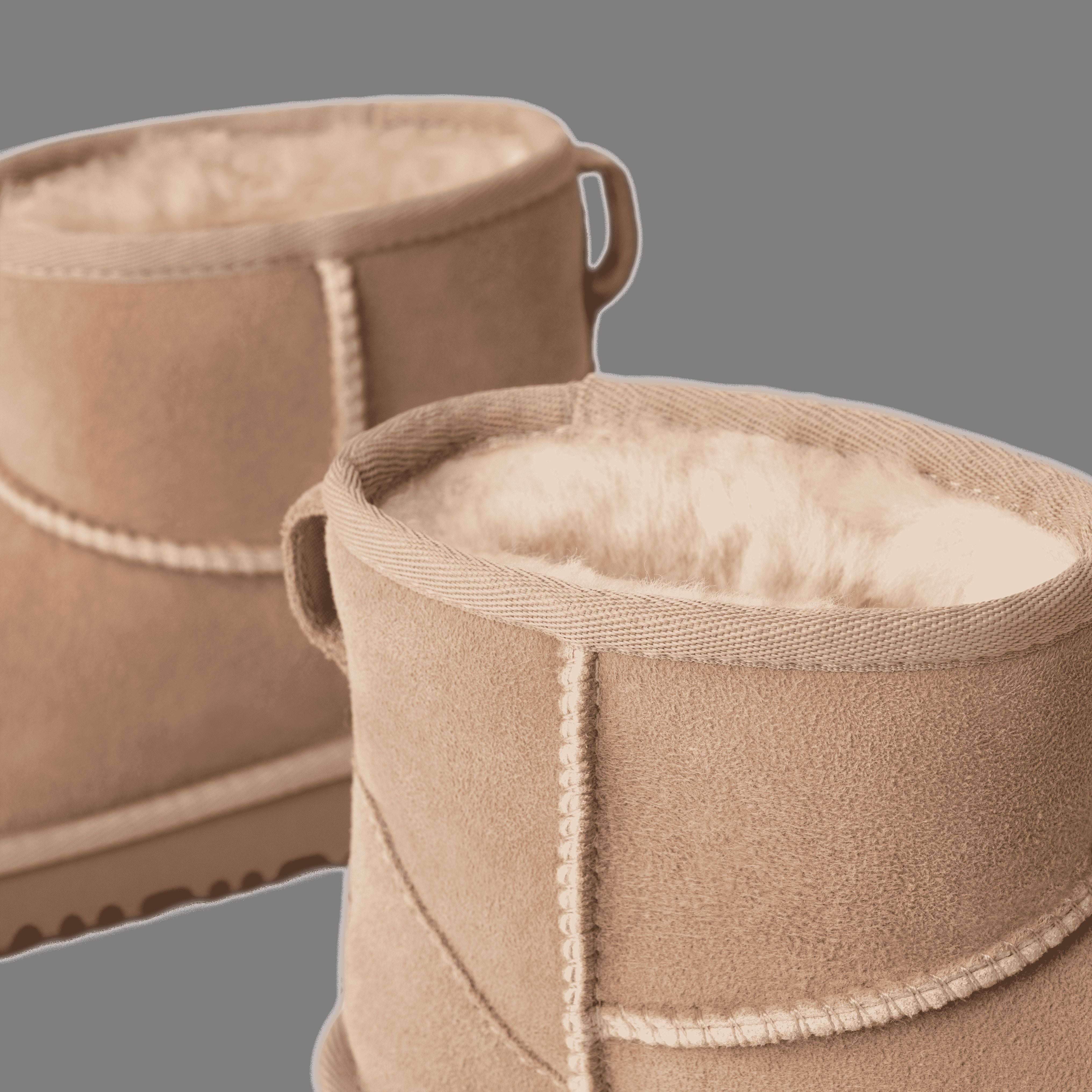 UGG Kid's Classic II Mini Boot in Sand - Waterproof Winter Snow Boots for Girls & Boys - Cozy Fleece Lined Shoes for Cold Weather, Outdoor Play & School