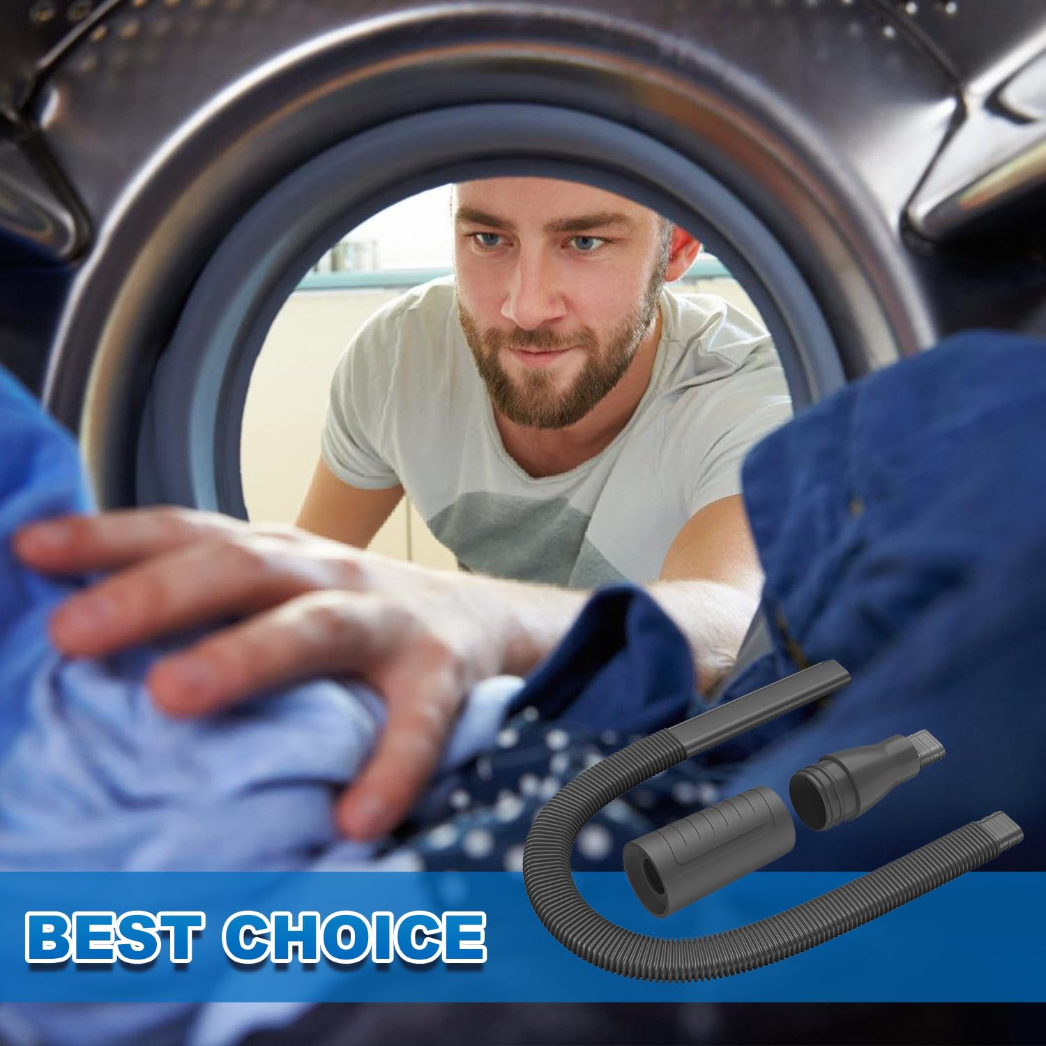 Dryer Vent Cleaner Kit with Vacuum Hose Attachment - Fast Lint Remover for Dryer Ducts (Black) | Ideal for Home Laundry Maintenance & Fire Prevention