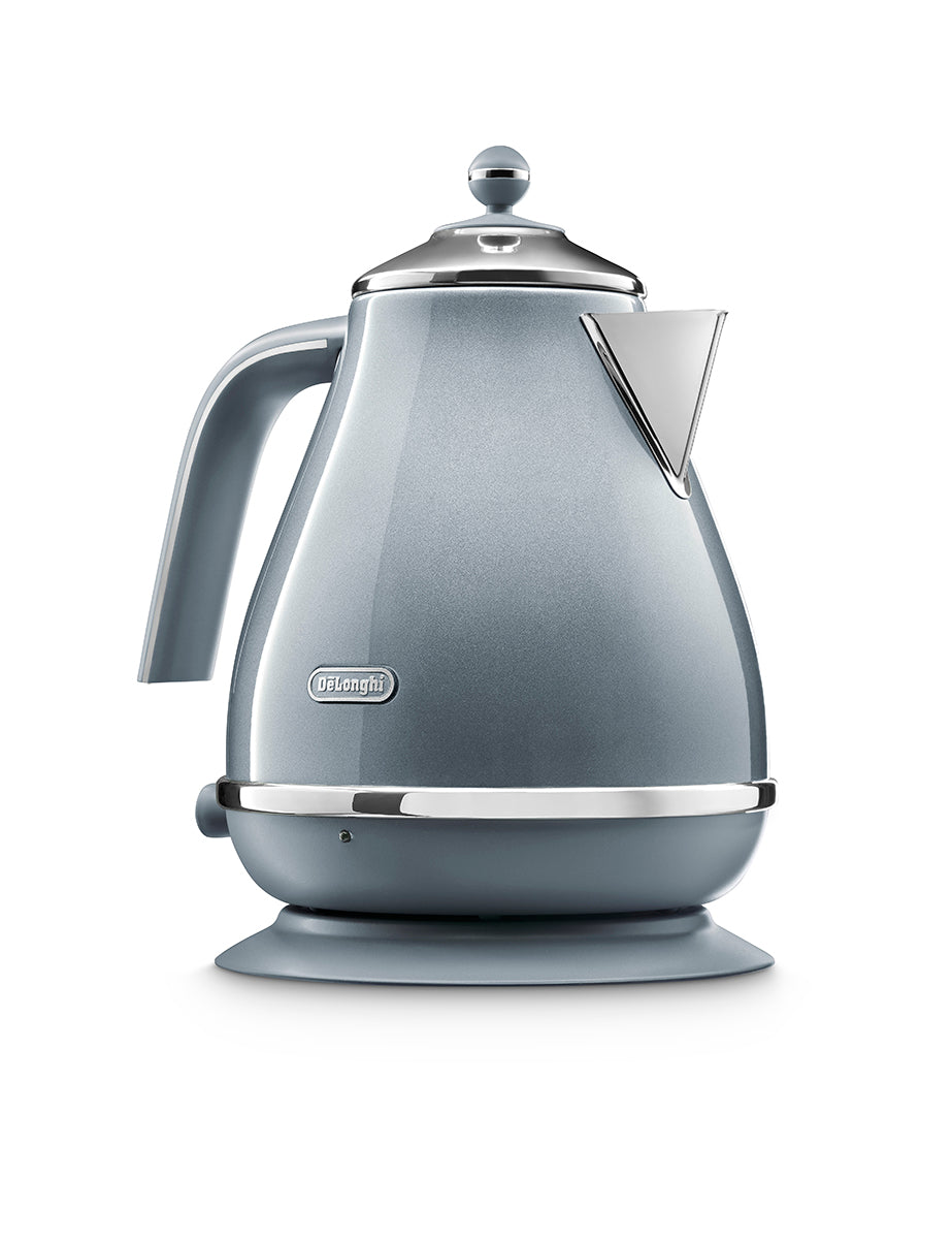 De'Longhi KBOT3001 Icona Metallics Electric Kettle - Stainless Steel, 1.7L, Fast Boiling, Cordless - Perfect for Home, Office & Tea Lovers