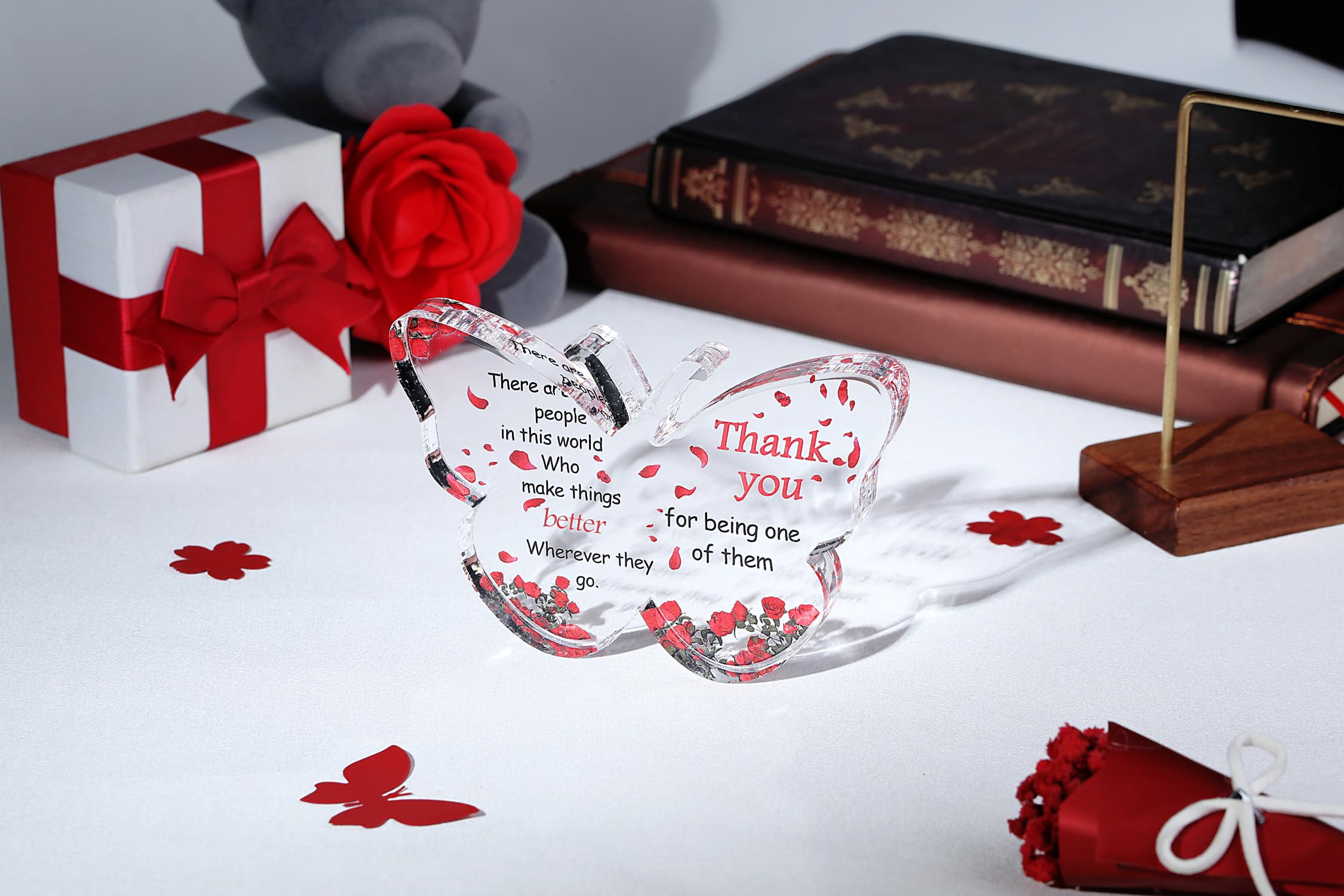 Butterfly Paperweight Appreciation Gift for Women & Men - Thoughtful Coworker, Teacher, Nurse Goodbye Gift - Perfect Staff Leaving Present, Thank You Keepsake - Ideal for Office, Home Desk Decor