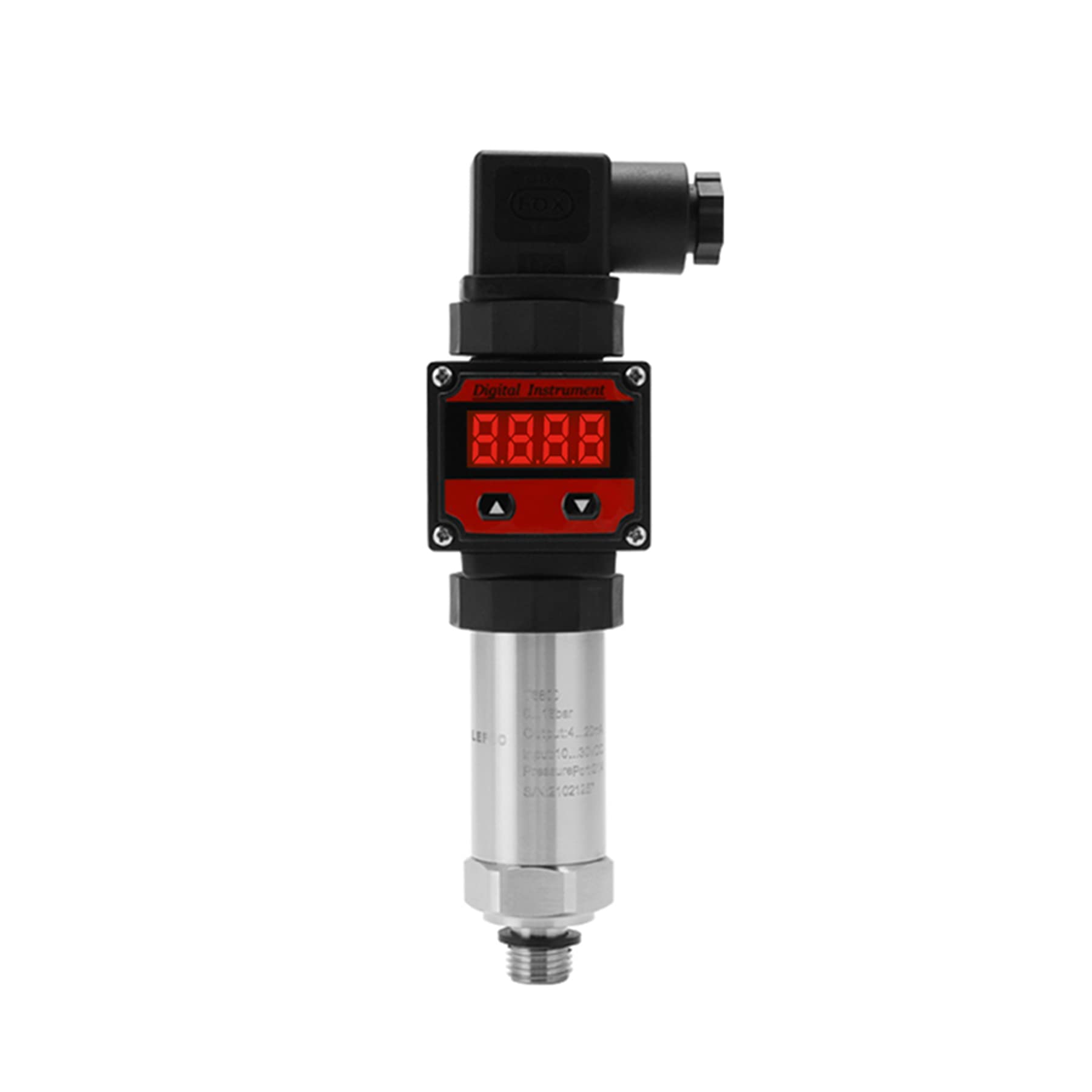 LEFOO 4-20mA Digital Pressure Transmitter with LCD Display - 0-145PSI Range, 12-30VDC Power Supply - Industrial Hydraulic & Pneumatic System Monitoring for Water, Oil & Gas Applications