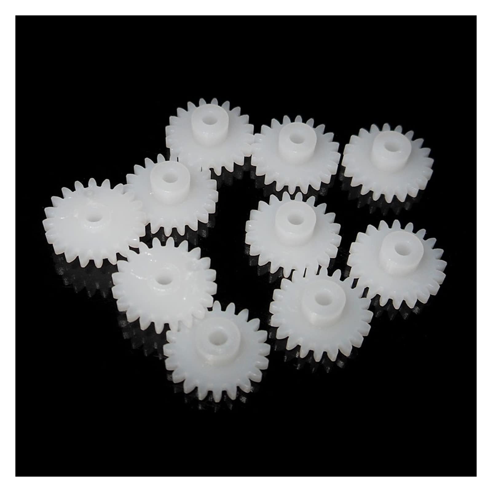 202A Modulus 0.5M 20 Tooth Plastic Gear Wheel - POM 20T 2mm Shaft Hole Gears - 100pcs/lot - Perfect for RC Cars, Robotics, DIY Projects & Mechanical Repair (Hole Diameter: 2mm, 20 Teeth)