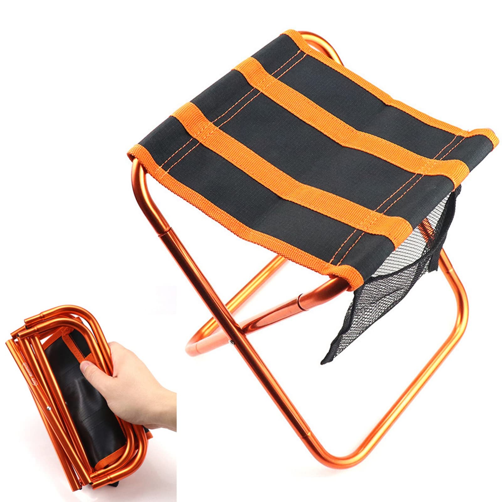 JENPECH Portable Folding Camping Stool - Lightweight Compact Backpacking Chair for Outdoor Travel, Beach, BBQ, Fishing & Hiking | Perfect for Camping Trips, Picnics & Outdoor Events