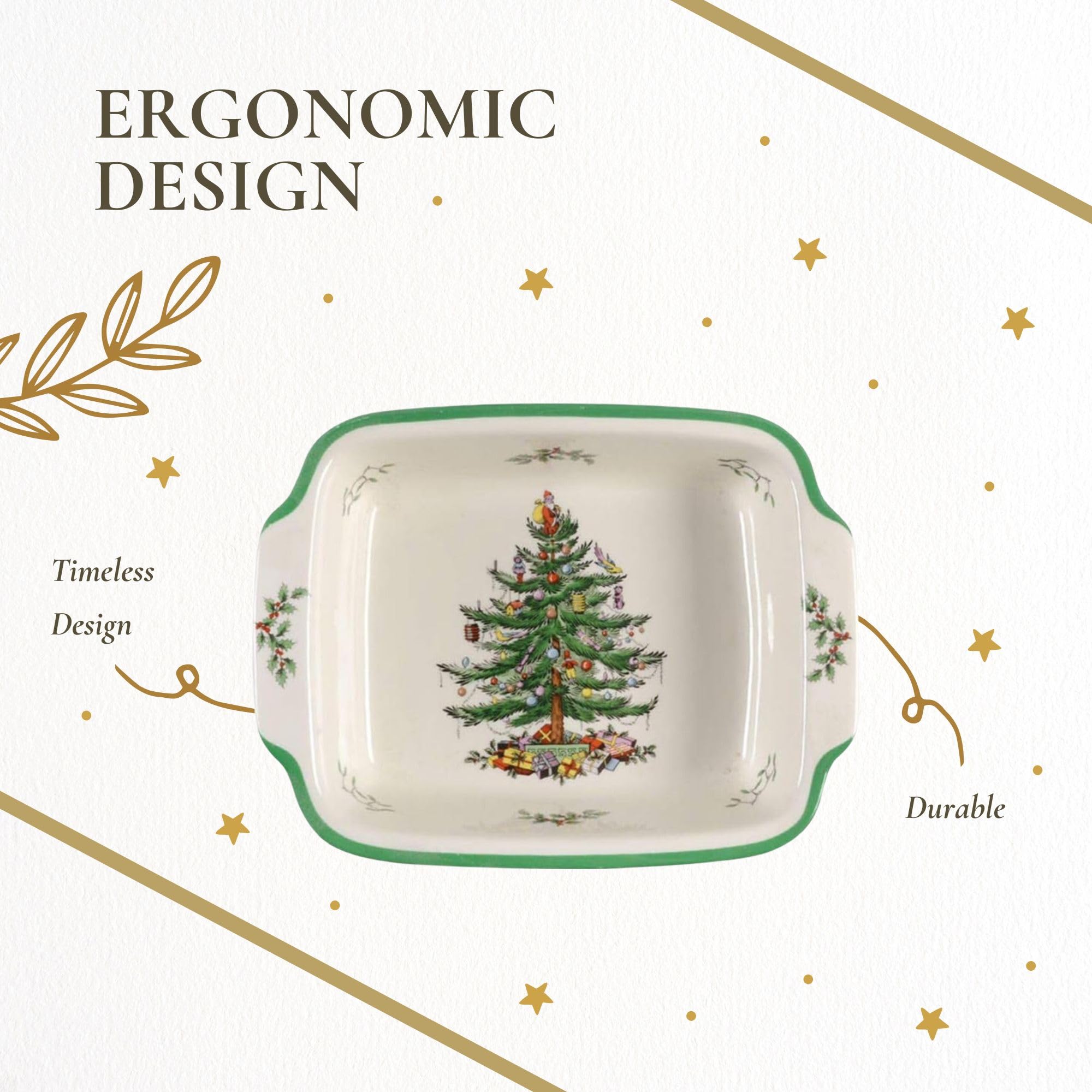 Spode Christmas Tree Rectangular Handled Serving Dish (9