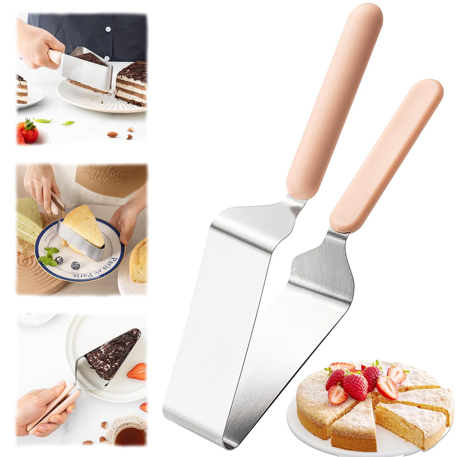 Premium Stainless Steel Cake Cutter & Server - Double Handle Adjustable Cake Slicer for Wedding, Birthday, Party - Perfect for Cake Cutting, Pie Serving & Dessert Presentation