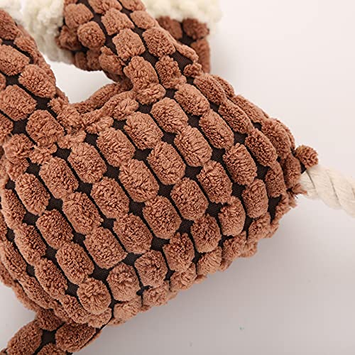 Durable Farm Animal Dog Chew Toy with Squeaker & Rope - Perfect Interactive Play Toy for Small Dogs - Great for Indoor & Outdoor Fetch Games