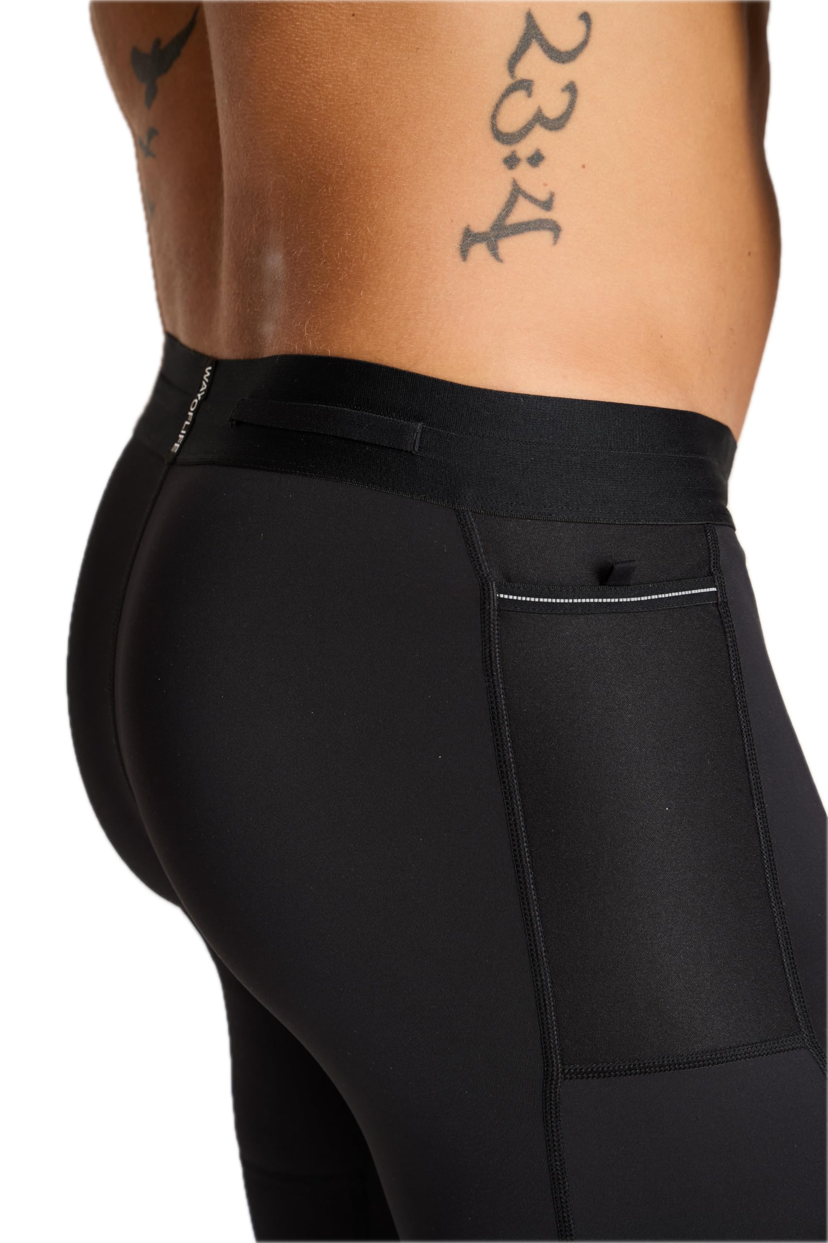 WOLACO Sprint Full Tight Compression Pants for Men with Phone Pocket - Running, Workout & Training Performance Leggings