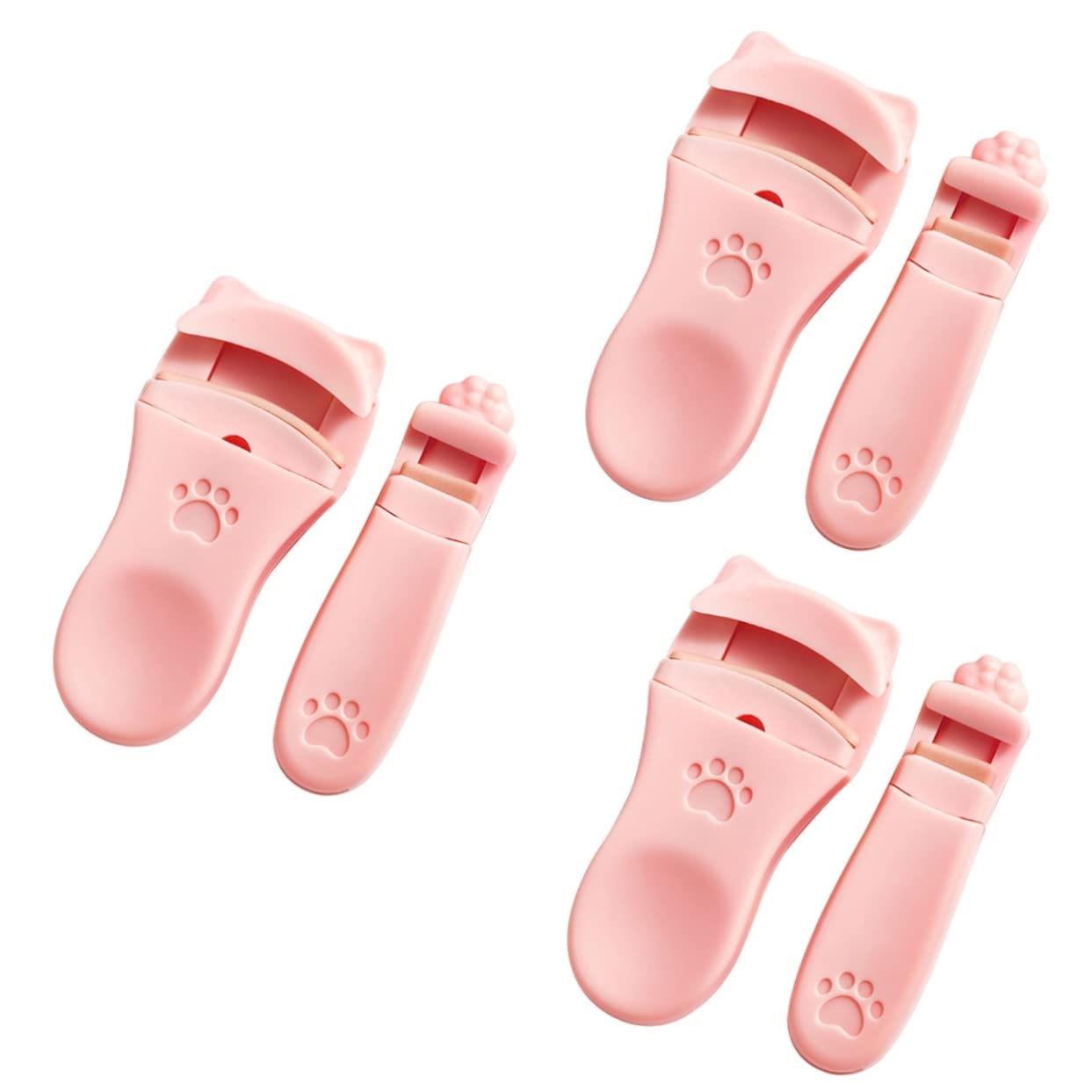 LALAFINA 3-Pack Heated Eyelash Curler Kit for Asian Eyes - Travel Size Eyelash Curler & Applicator Tool (6 Pieces) - Perfect for Home Use, Travel & Professional Makeup Application