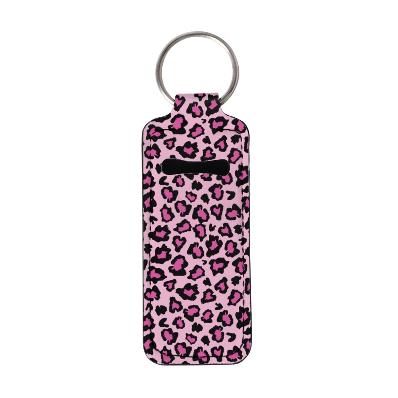 Horse Chapstick Holder Keychain - Portable Lip Balm Tube Holder for Travel, Gym & Everyday Use (Pink Leopard Print) - Cute Lip Gloss Organizer Accessory