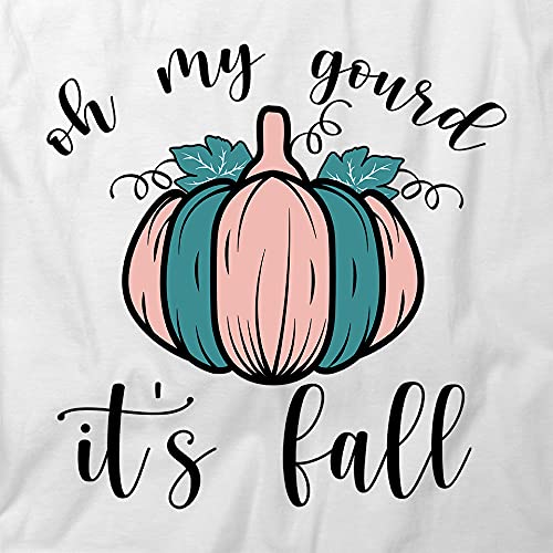 Fall Themed 'Oh My Gourd' Graphic T-Shirt | Funny Autumn Printed Tee for Women & Men | White Cotton Shirt for Halloween, Thanksgiving & Seasonal Outfits