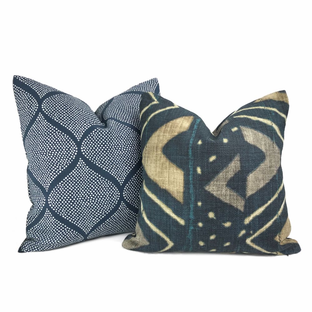 Authentic African Tribal Mali Mudcloth Cotton Print Pillow Cover - Handmade Boho Home Decor for Living Room, Bedroom & Sofa