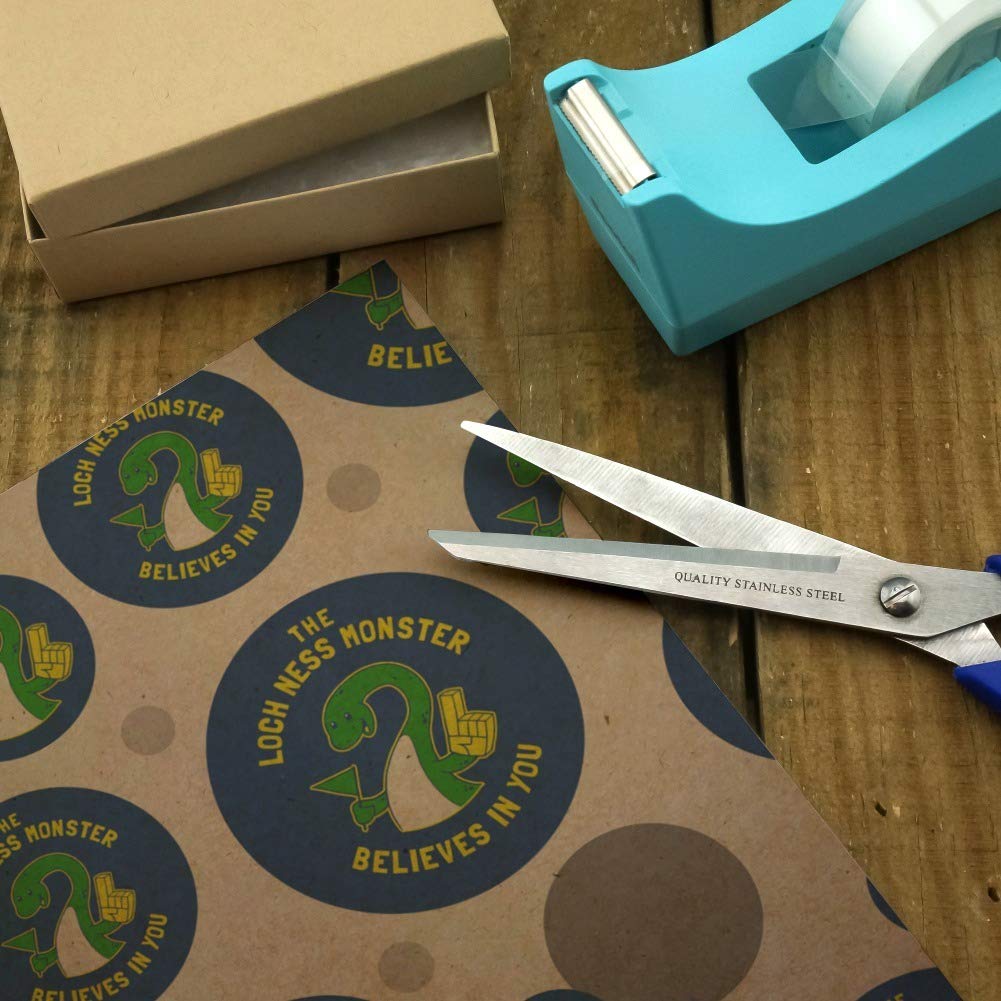 Funny Loch Ness Monster Wrapping Paper Roll - Premium Kraft Gift Wrap for Birthdays, Parties & Holidays | Humorous Nessie Design for Unique Present Wrapping