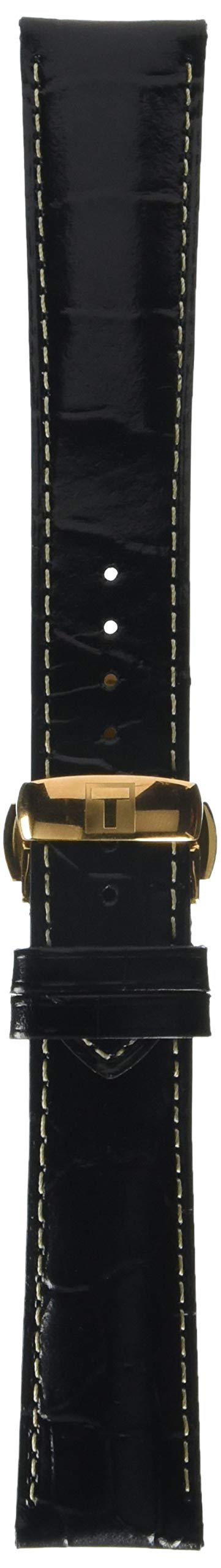 Tissot Unisex Leather Calfskin Watch Band - Black Replacement Strap for T600034551 | Dress Watches, Business Attire & Everyday Wear
