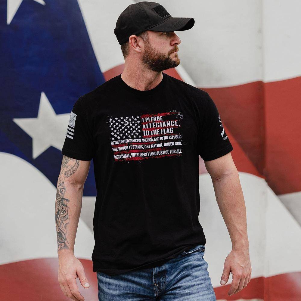 Pledge T-Shirt for Men & Women - Soft Cotton Black Tee - Perfect for Casual Wear, Gym, and Everyday Outfits
