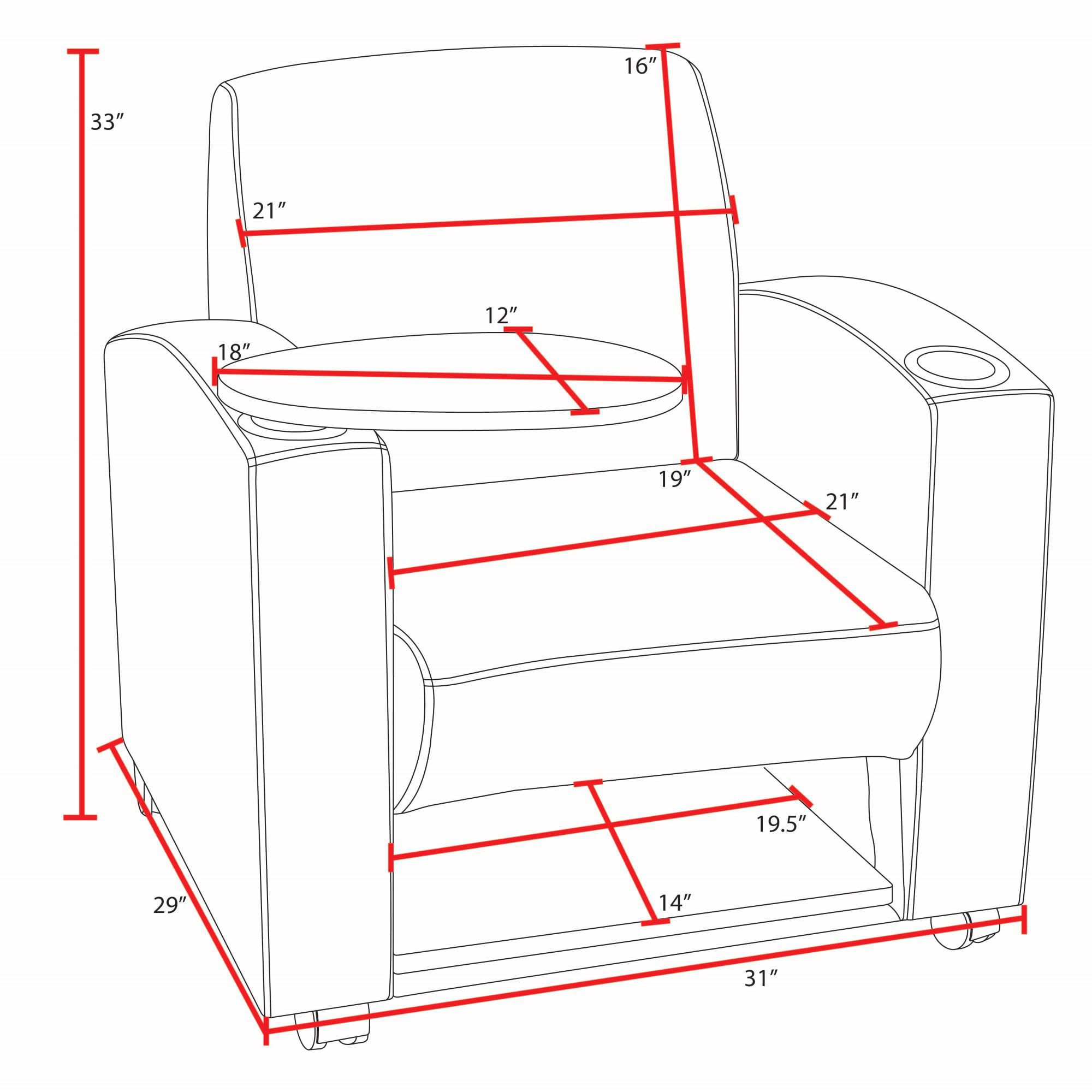 Regency Nova Side Chair with Tablet Arm & Underseat Storage - Set of 2 Black/Java - Perfect for Home Office, Study Room & Small Spaces