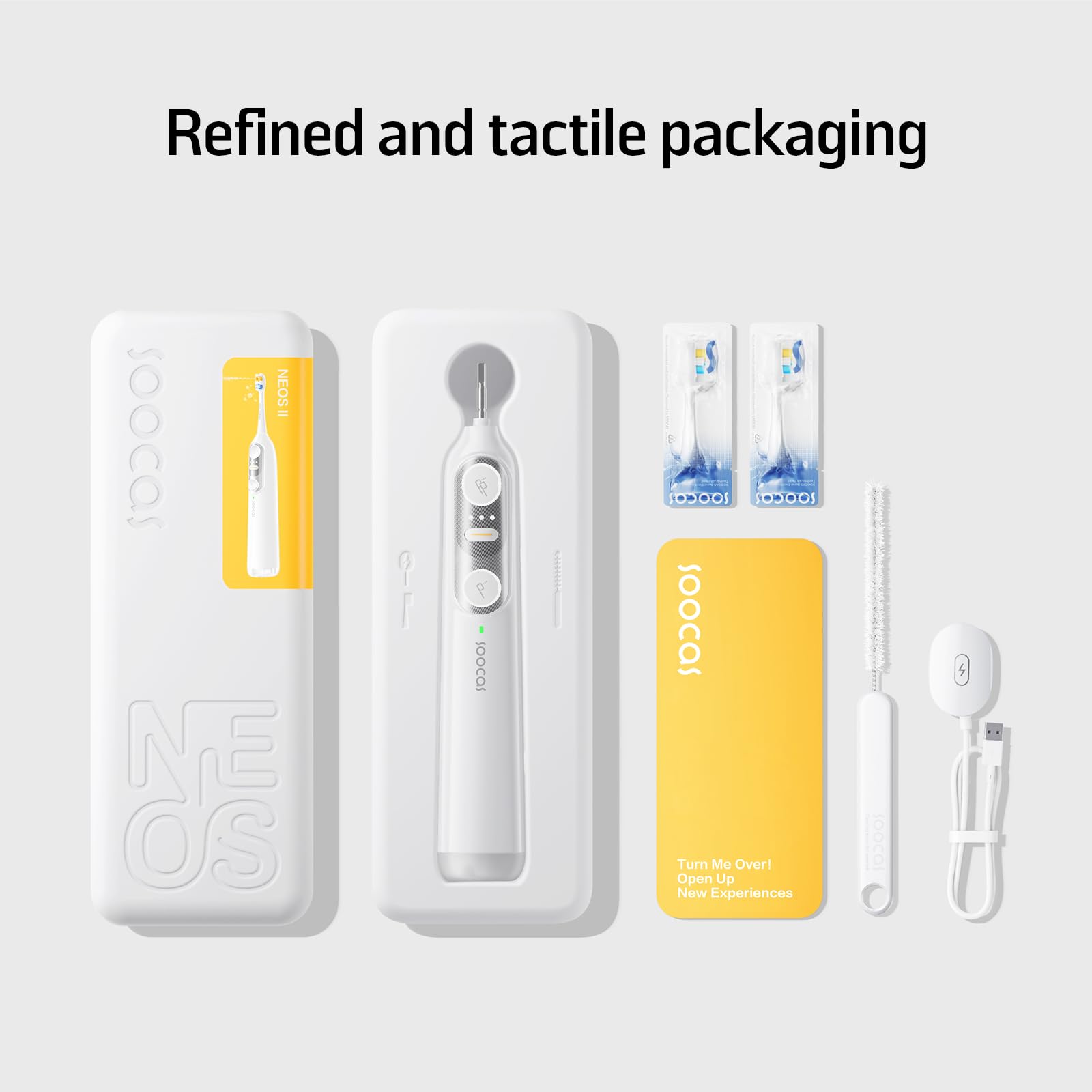 Soocas NEOS II Sonic Electric Toothbrush with Water Flosser - 5 Cleaning Modes, 100% Plaque Removal for Adults & Teens, Portable Cordless Oral Irrigator for Travel & Home Use, Pearl White - Perfect for Daily Dental Care & On-the-Go Oral Hygiene
