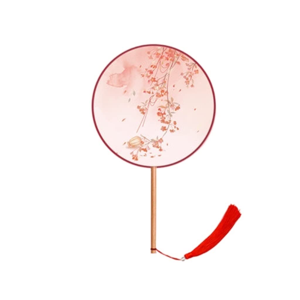 WLABS 2-Pack Handheld Folding Fans - Traditional Chinese Embroidery Round Fans (21cm Diameter) for Hanfu, Cheongsam Costumes & Summer Cooling | Perfect for Weddings, Cosplay & Home Decor