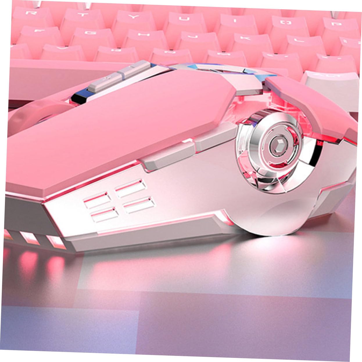 ETHZZLE Pink Wired Gaming Mouse for PC & Laptop - Ergonomic RGB Illuminated Computer Mouse with Comfortable Grip - Perfect for Gaming, Office Work & Home Use