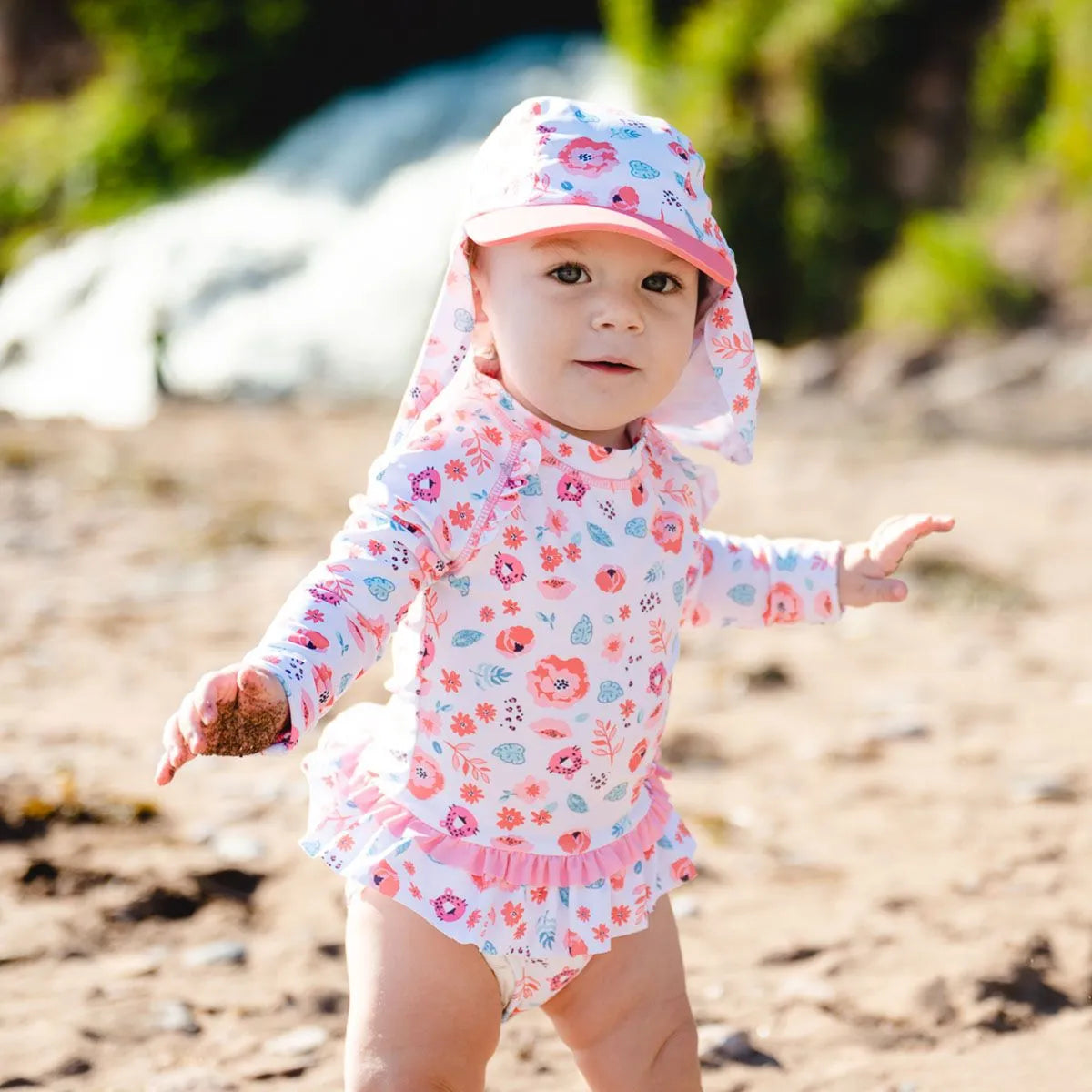 Calikids Baby Girls One Piece Swimsuit - UV Protection Swimwear for 6-24 Months | Perfect for Beach, Pool & Summer Outings