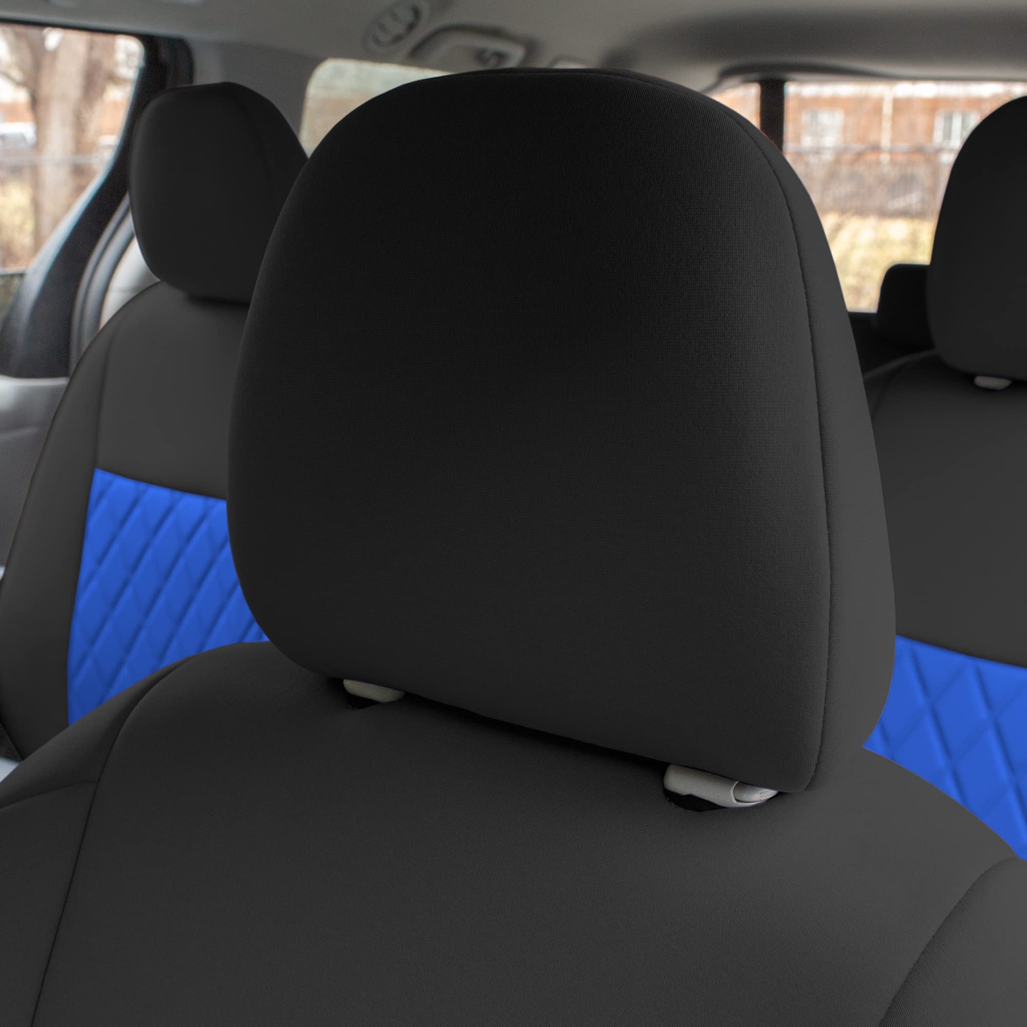 FH Group Custom Fit Neoprene Seat Covers for 2011-2020 Toyota Sienna - Waterproof & Durable Neosupreme Automotive Seat Protectors - 3rd Row Blue - Perfect for Family Road Trips & Outdoor Adventures