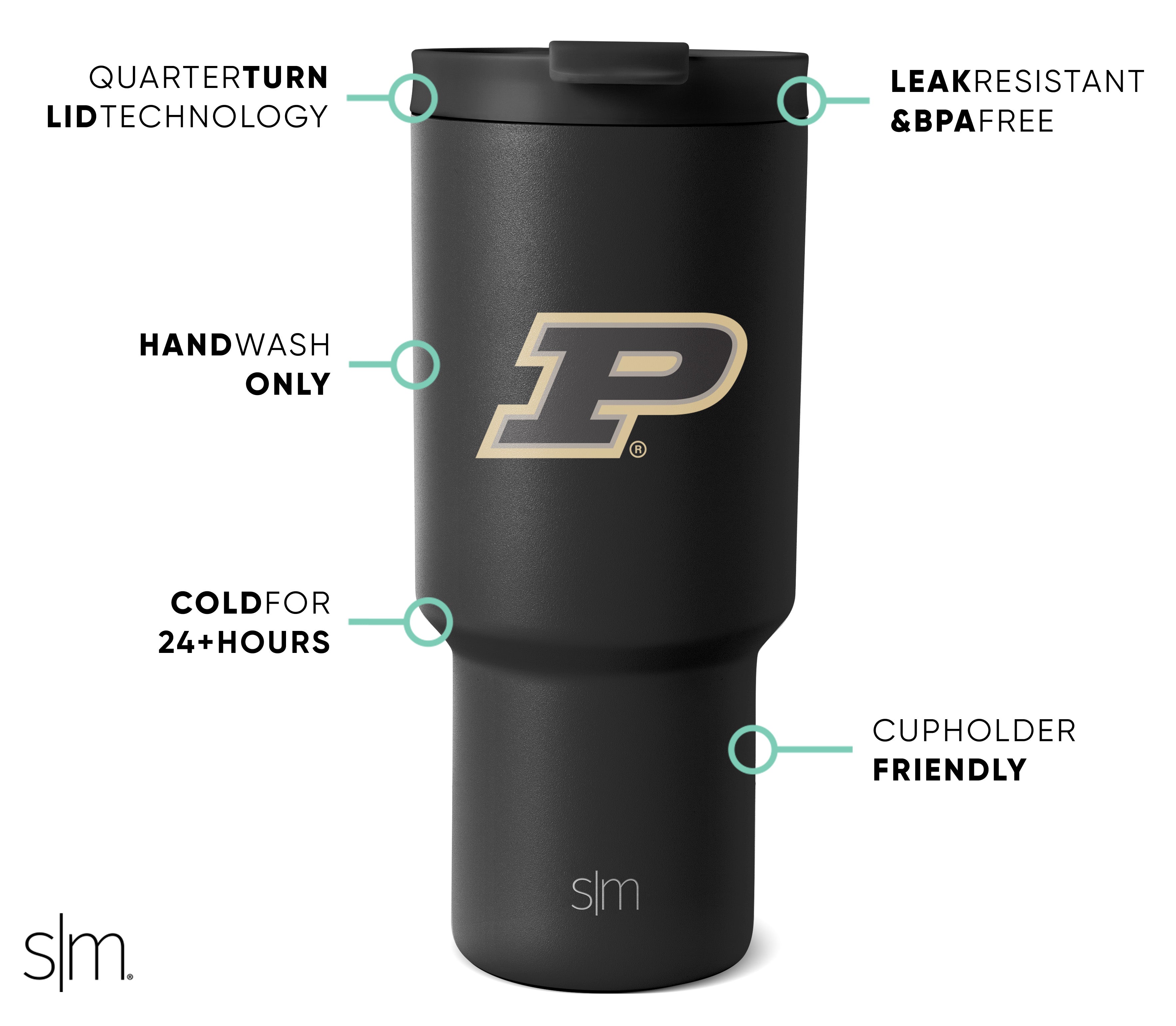 Collegiate Trek Tumbler - Insulated Stainless Steel Water Bottle with Lid - Perfect for College Students, Hiking, Travel & Outdoor Adventures