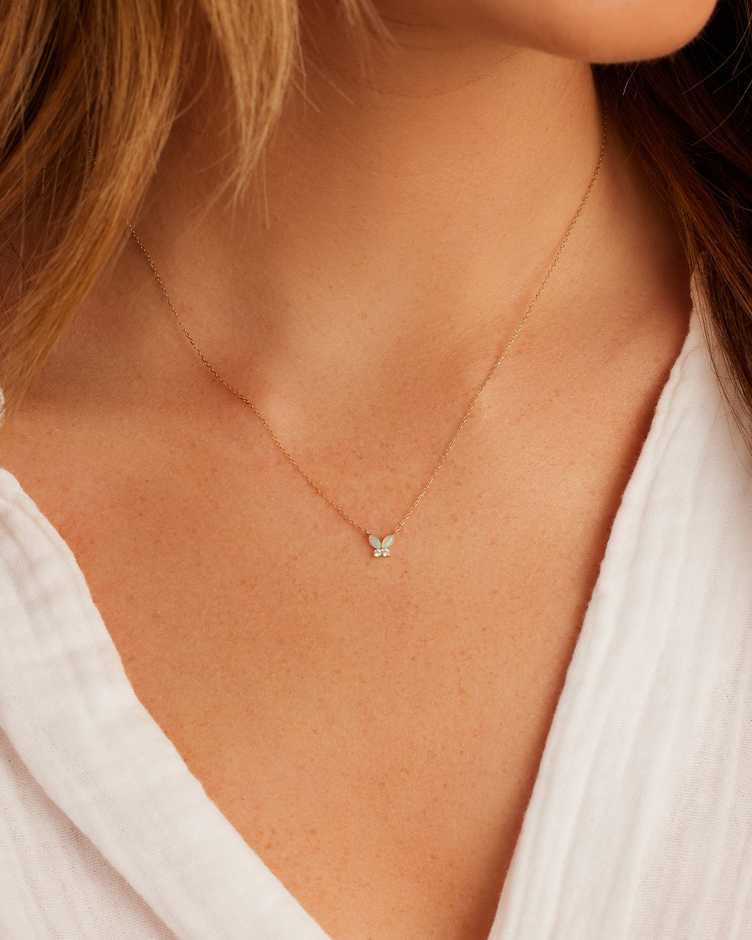 Opal Butterfly Necklace - Elegant Sterling Silver Jewelry for Women, Perfect Gift for Birthday, Anniversary & Valentine's Day | Ideal for Everyday Wear & Special Occasions