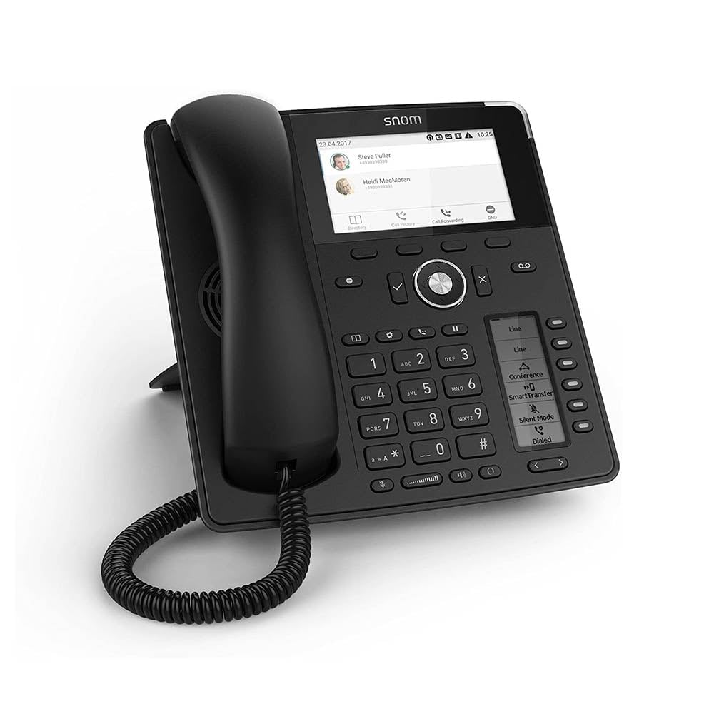 Snom D785 IP Phone - Color SIP Desk Phone with SmartScreen, 12 Hook SIP Identity Switch, Bluetooth & USB Connectivity, 48 Self-Labeling Keys (12 Physical) - Black (Model 00004349) for Office Communication & Business VoIP Solutions