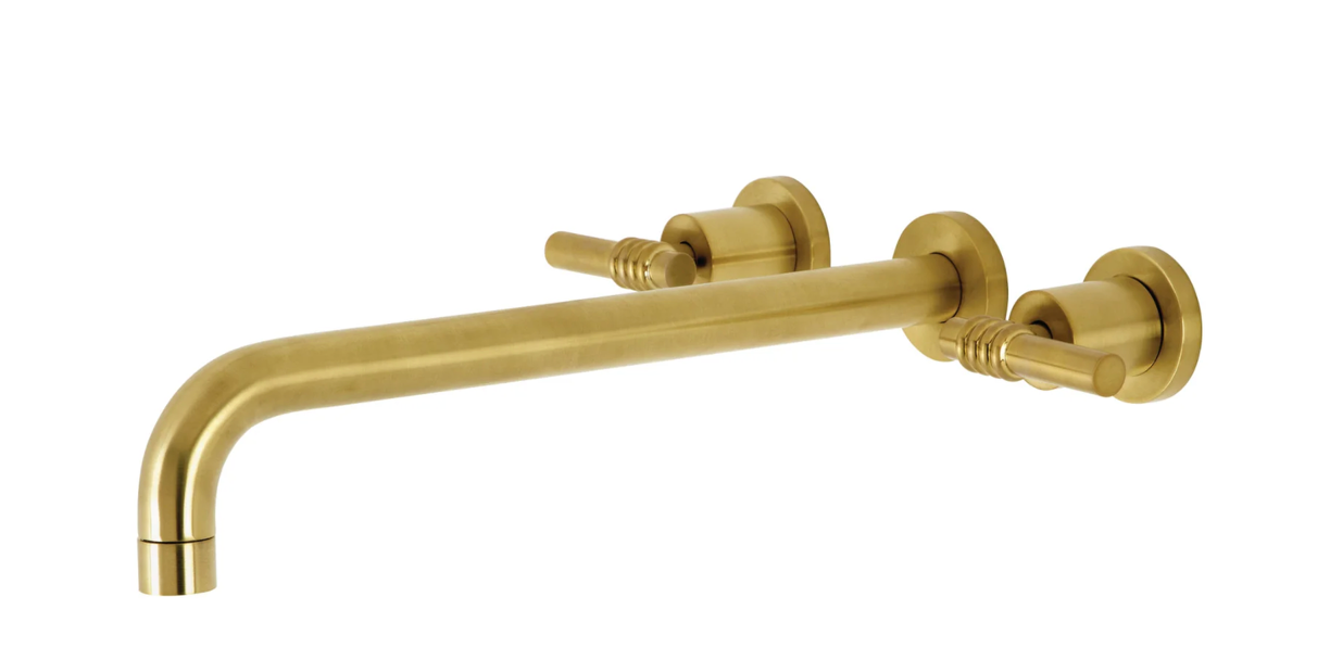 Milano Two Handle 3 Hole Wall Mount Roman Tub Faucet - Classic Bathroom Faucet for Freestanding Tubs - Perfect for Spa, Bathroom Renovation & Luxury Home Decor