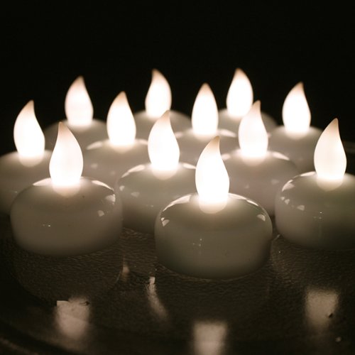 Flameless Floating LED Tea Lights - 12 Pack Waterproof LED Candles for Weddings, Parties, Spa, Home Decor (Warm White) | Indoor & Outdoor Use for Romantic Ambiance, Centerpieces & Relaxation