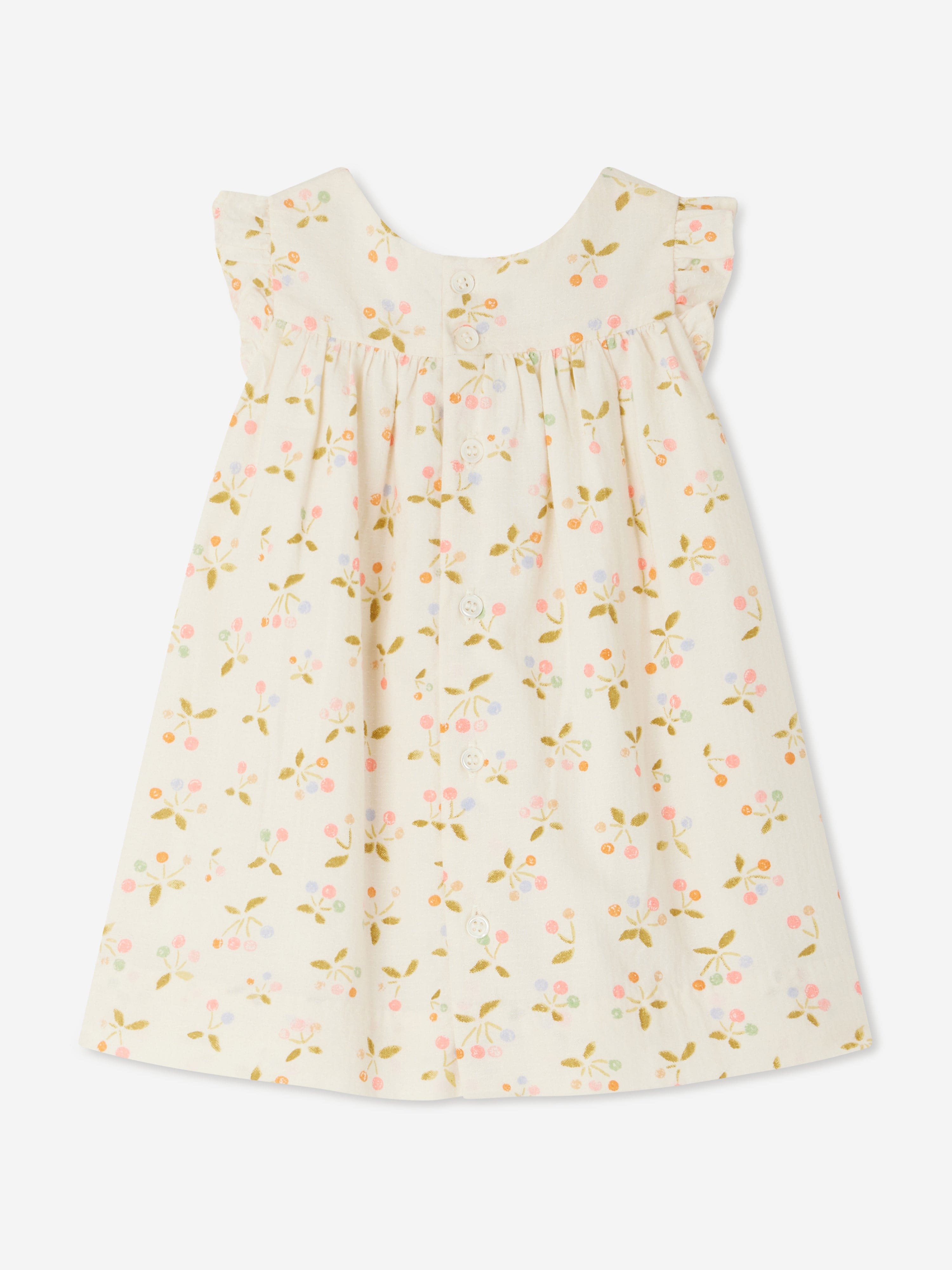Baby Girls Ivory Cotton Dress - Soft & Comfortable for Parties, Photos & Everyday Wear