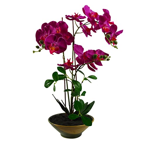 65cm Dark Pink Glazed Ceramic Planter