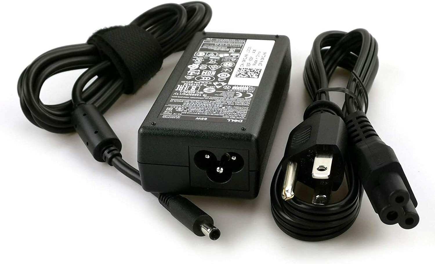 Genuine Dell 65W Laptop Charger AC Adapter for Inspiron 13 14 15 Series - 08D3F 74VT4 Model with Free Power Cord - Perfect for Home Office, Travel & School Use