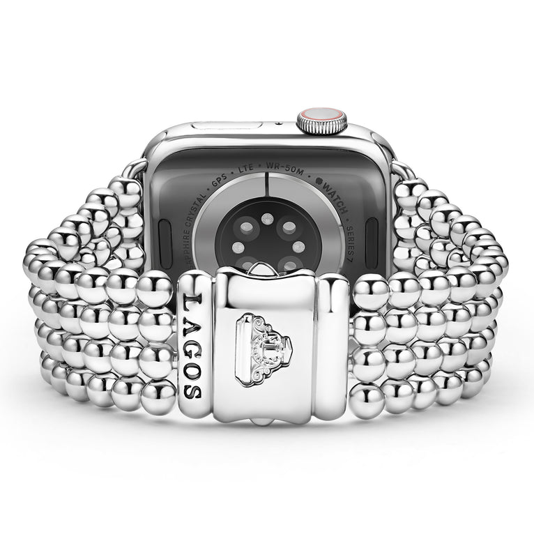 Stainless Steel Infinite Caviar Beaded Watch Bracelet - 42mm & 49mm Adjustable Sizes | Elegant Jewelry for Women, Perfect for Parties, Weddings & Daily Wear