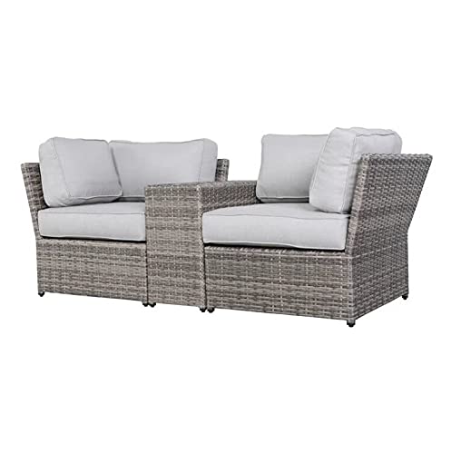 Outdoor Wicker Patio Furniture 5-Piece Conversation Sofa Set for Backyard, Porch or Pool | No Assembly Required | Weather-Resistant Rattan Sectional Sofa | Perfect for Garden, Deck & Outdoor Entertaining [CM-5445]