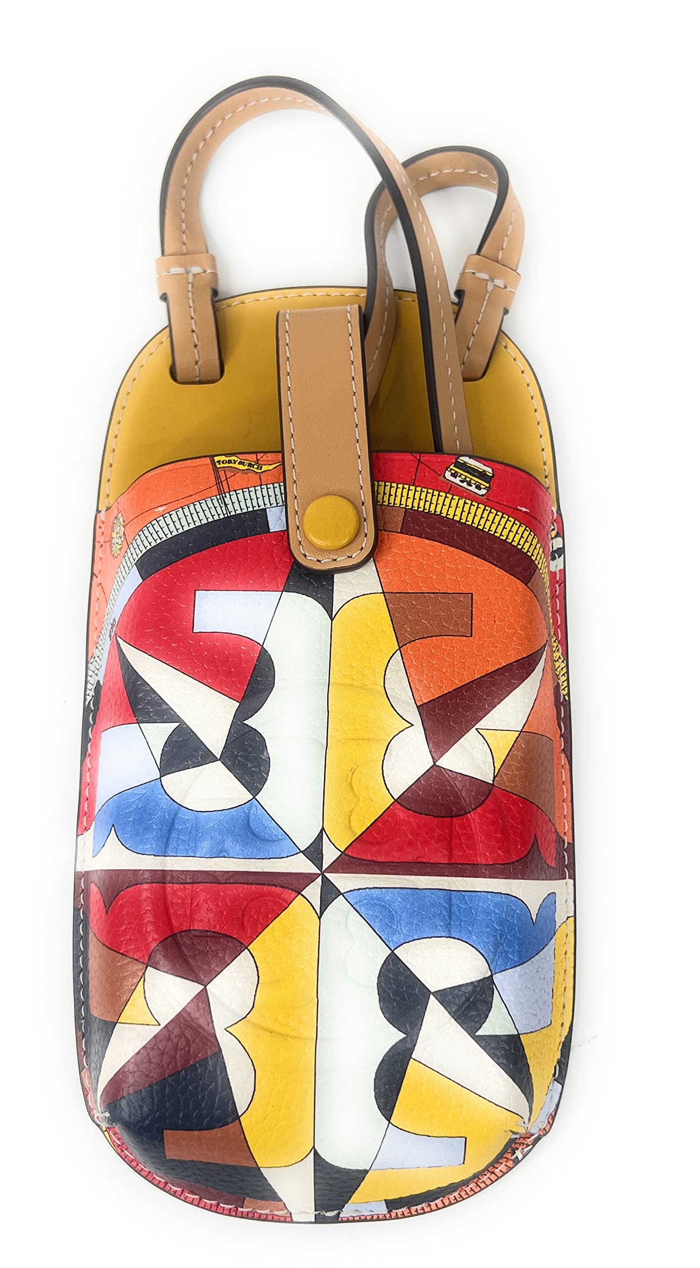 Tory Burch Perry Bombe Leather Printed Phone Crossbody Bag for Women - Stylish Small Purse with Adjustable Strap for iPhone, Wallet & Essentials - Perfect for Shopping, Travel & Everyday Use
